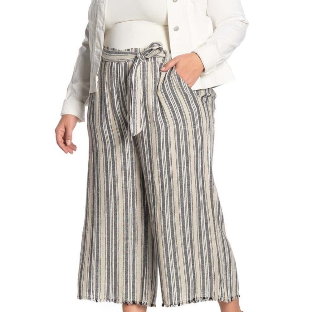 NWT Caslon – Striped Linen Blend Pants (Plus) - Picture 1 of 7
